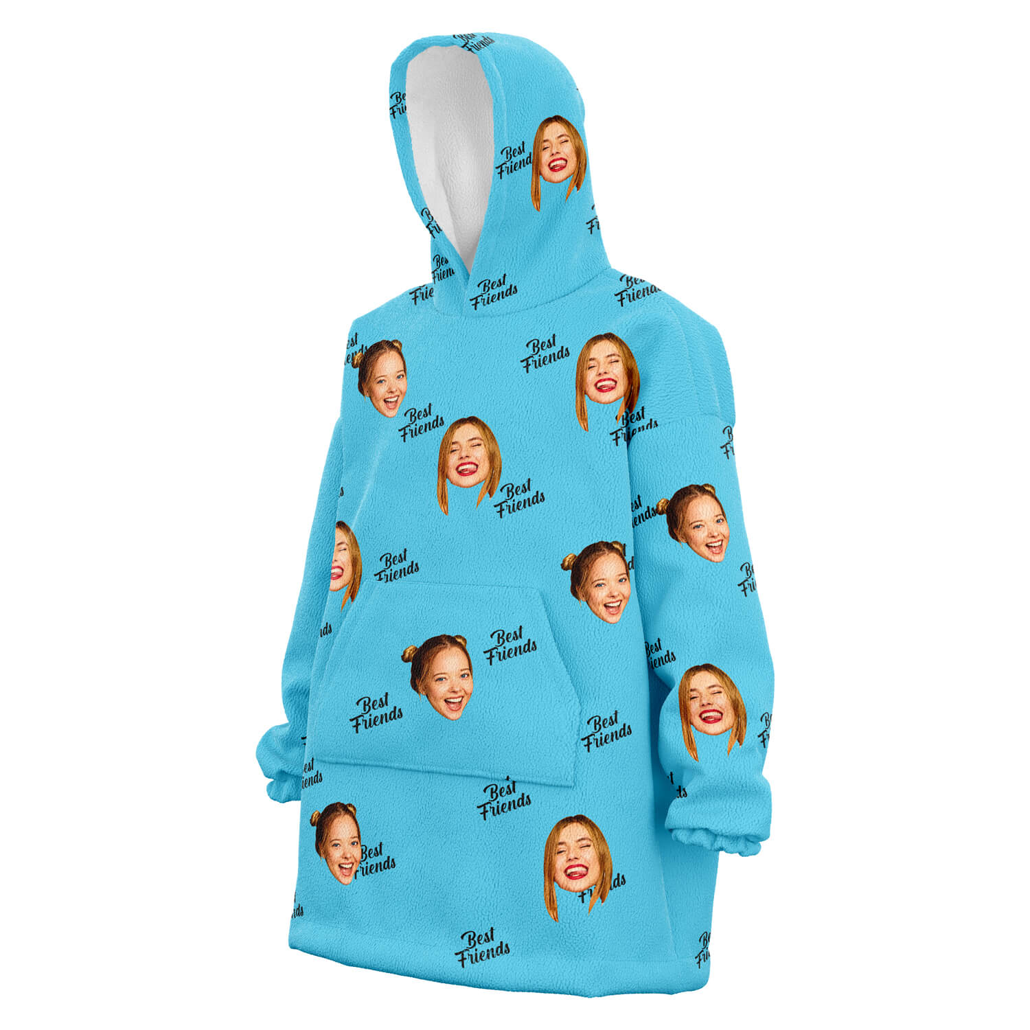 Custom Best Friends Hoodie Kids 4 13 years Blue 1 face