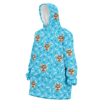 Custom Cat Hoodie blue